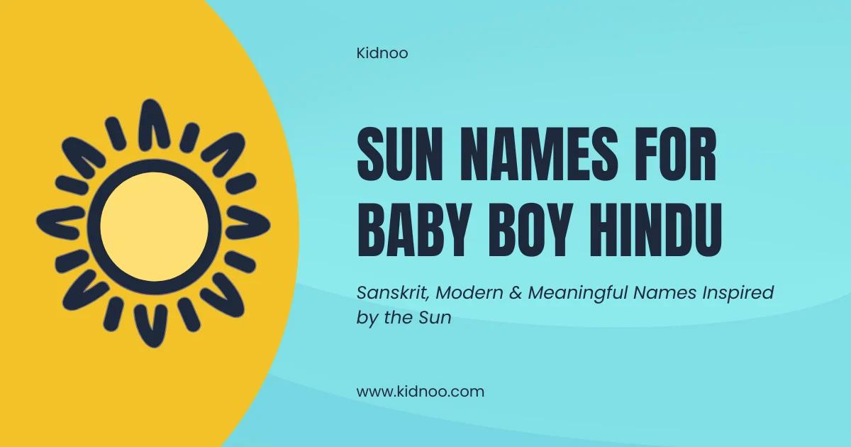 Sun names for baby boy Hindu inspired by Sanskrit and modern meanings